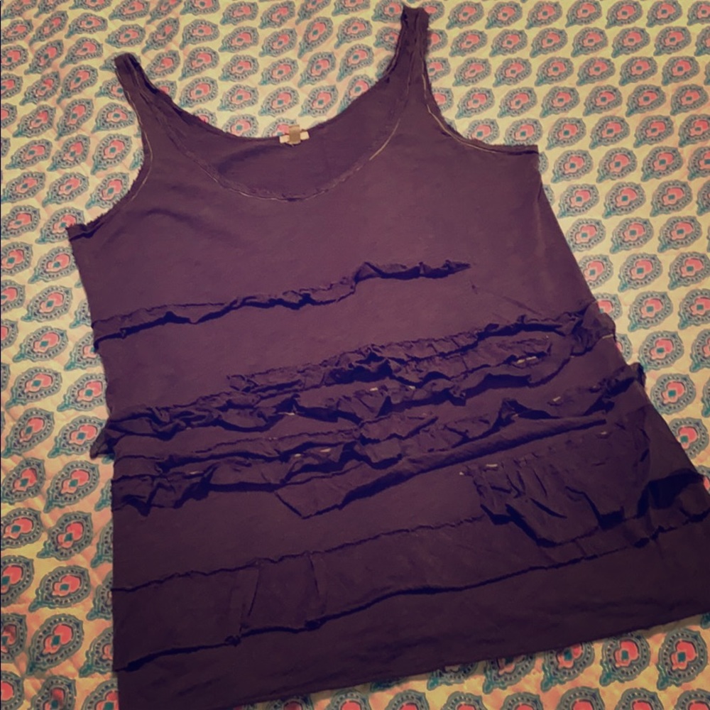 Super Cool Ruffle J Crew Tank! Small
